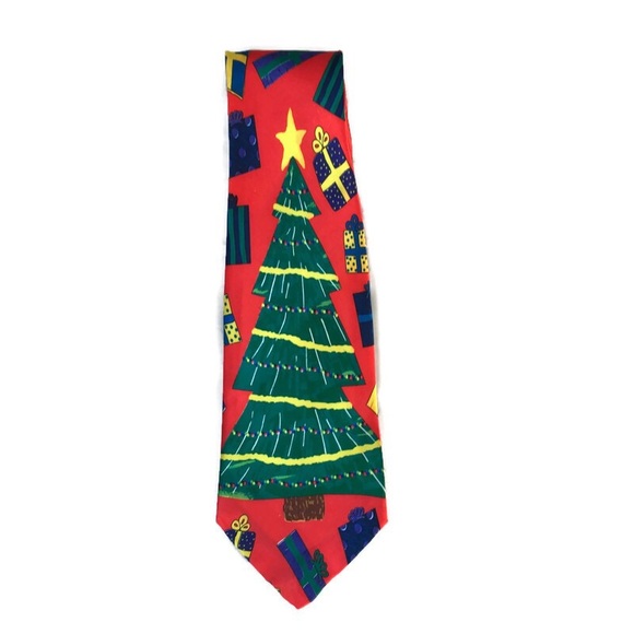 Christmas Tree Tie Multi Color Festive Tie - Picture 4 of 5